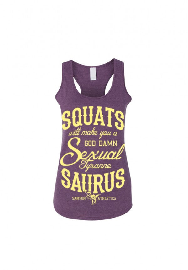 Sexual tyrannosaurus ladies purple tank v2 samson athletics