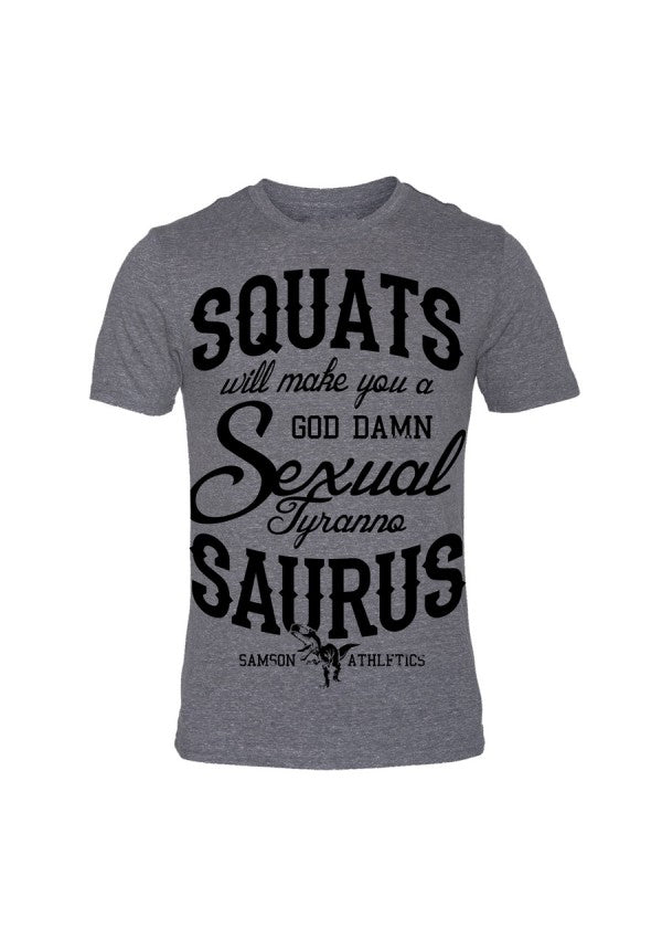 Sexual tyrannosaurus grey triblend t-shirt samson athletics
