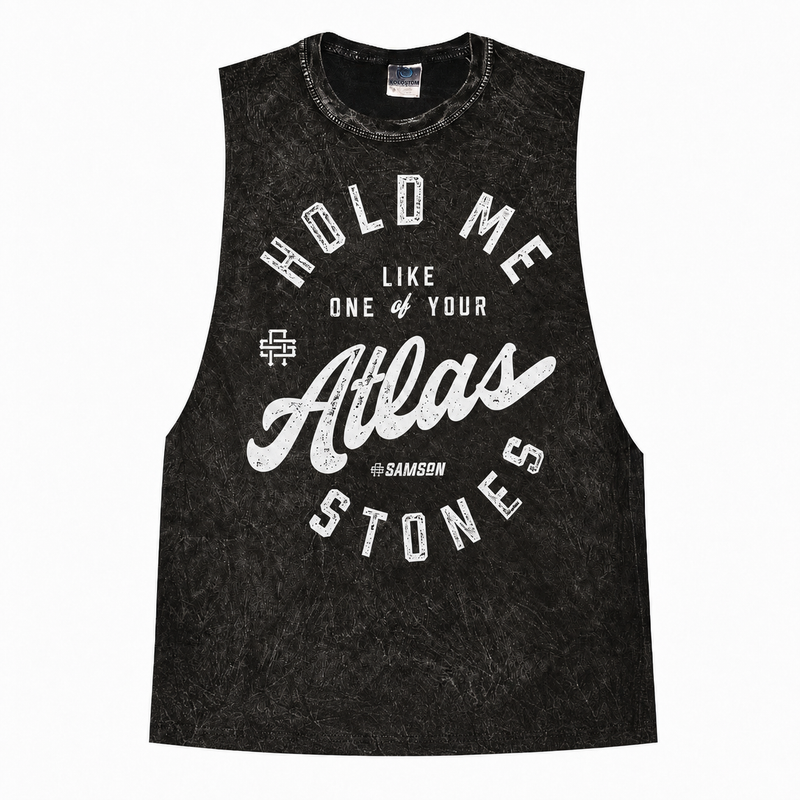 Hold Me Like One Of Your Atlas Stones - Ladies Washed Cut Off Tank