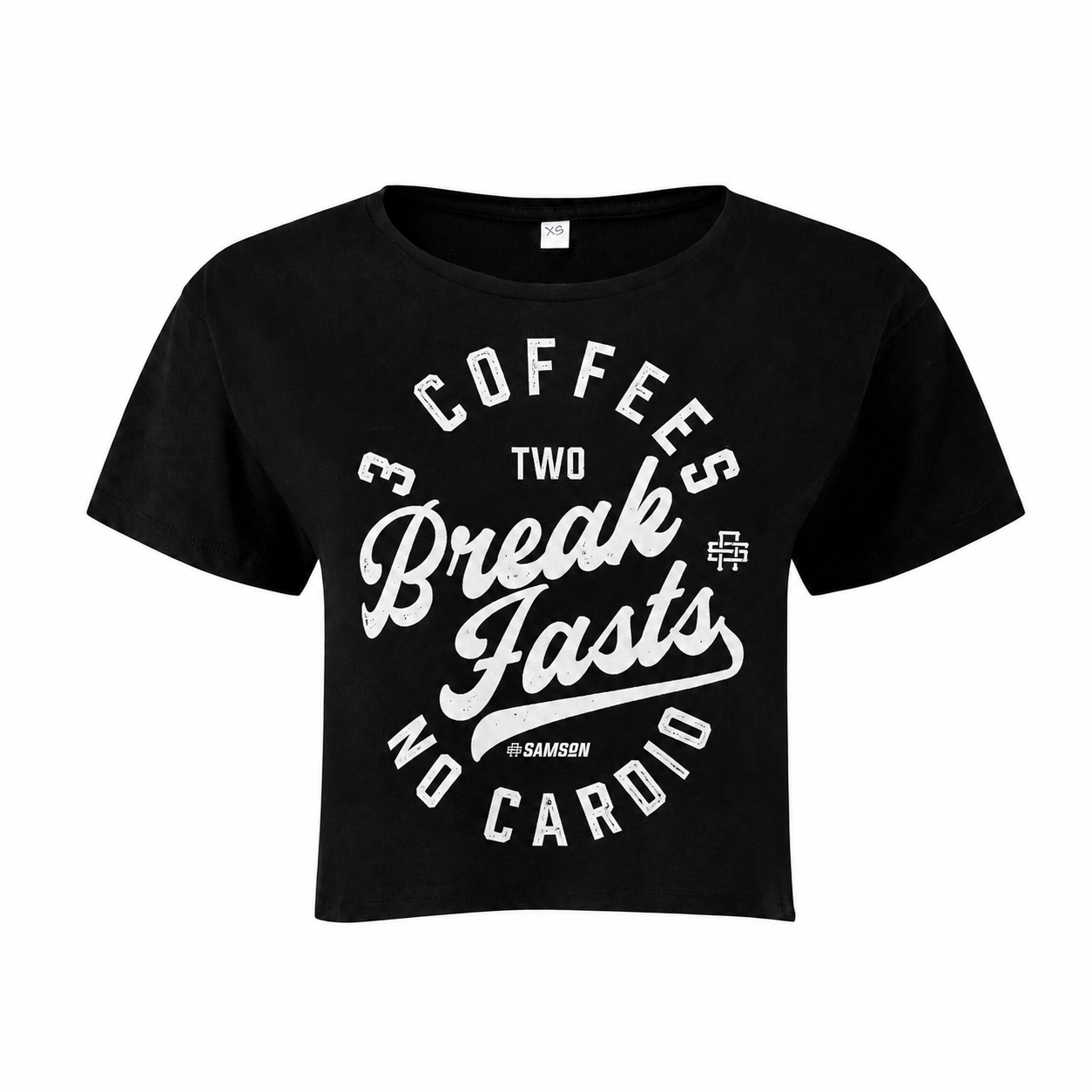 3 Coffees 2 Breakfasts No Cardio - Ladies Cropped Tee
