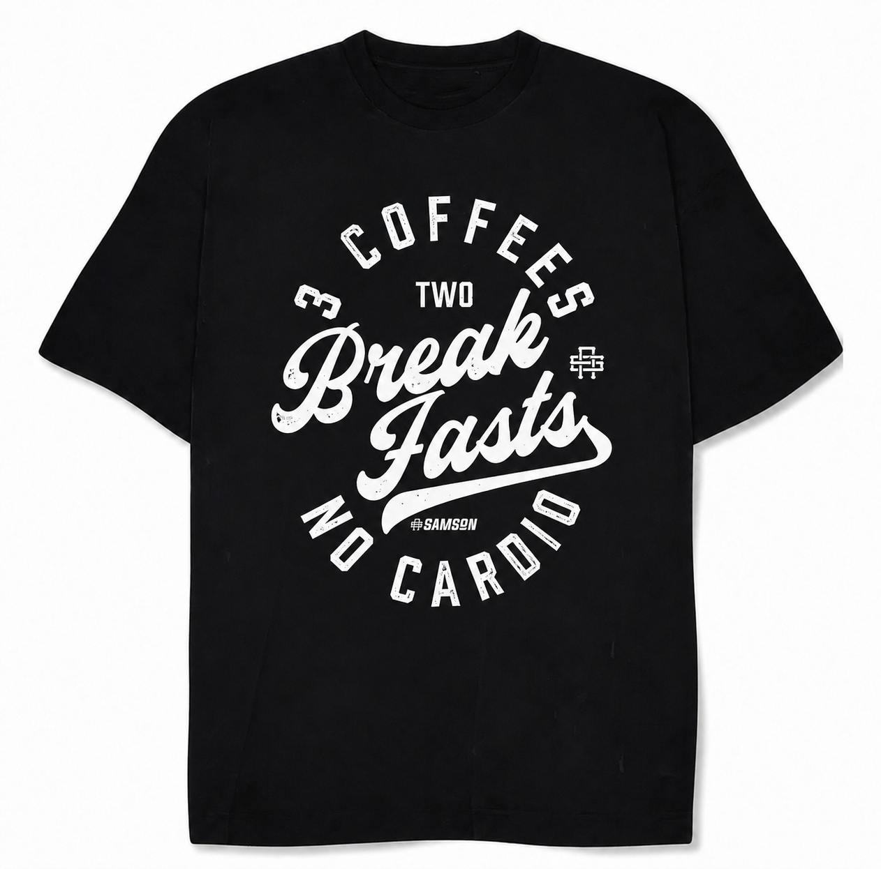 3 Coffees 2 Breakfasts No Cardio - Oversized Gym T-Shirt