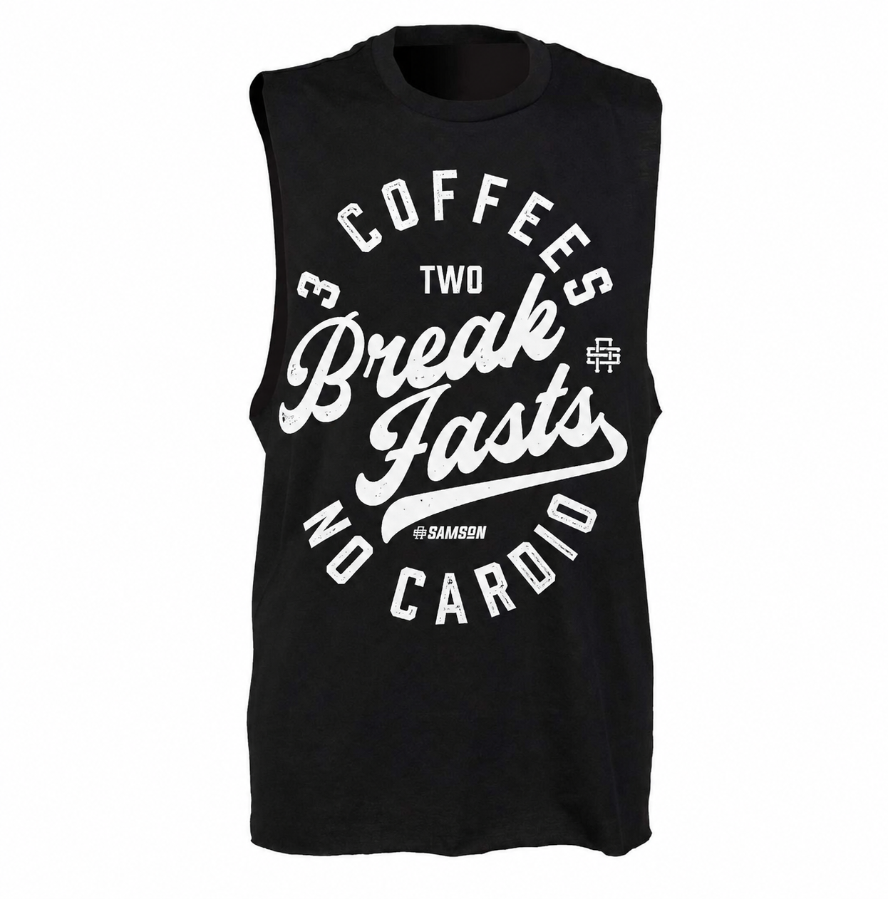 3 Coffees 2 Breakfasts No Cardio - Mens Lightweight Gym Tank Top