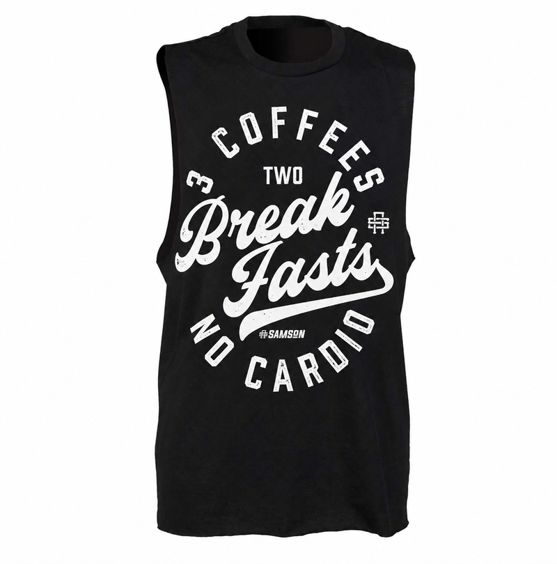 3 Coffees 2 Breakfasts No Cardio - Mens Lightweight Gym Tank Top