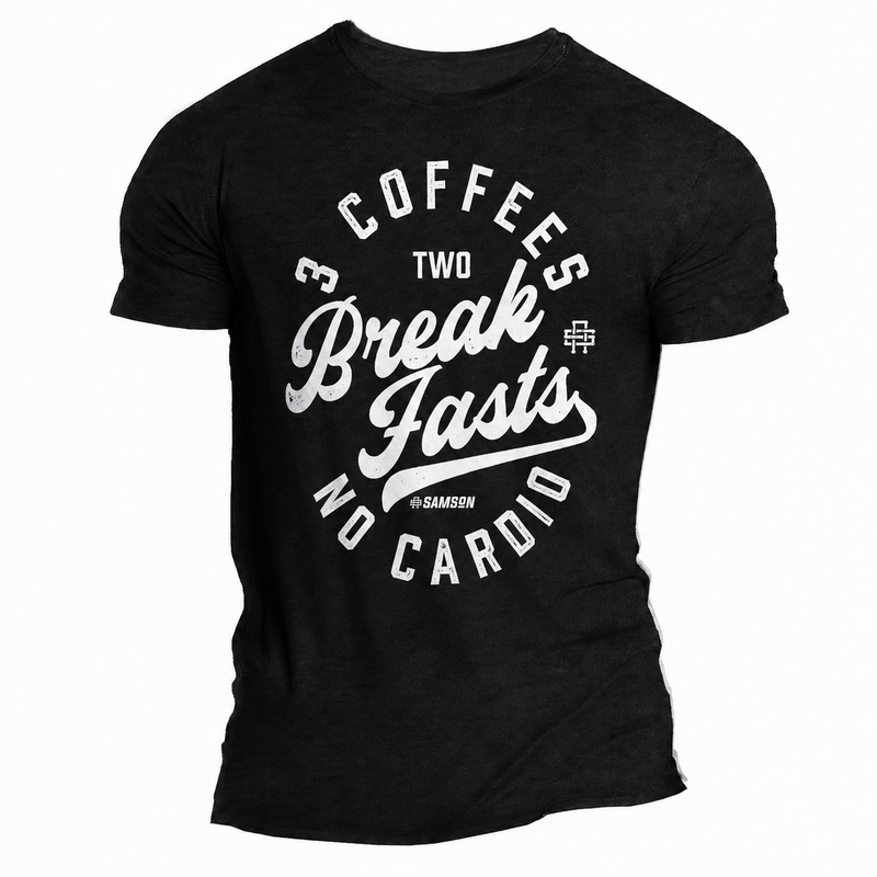 3 Coffees 2 Breakfasts No Cardio - Muscle Tee