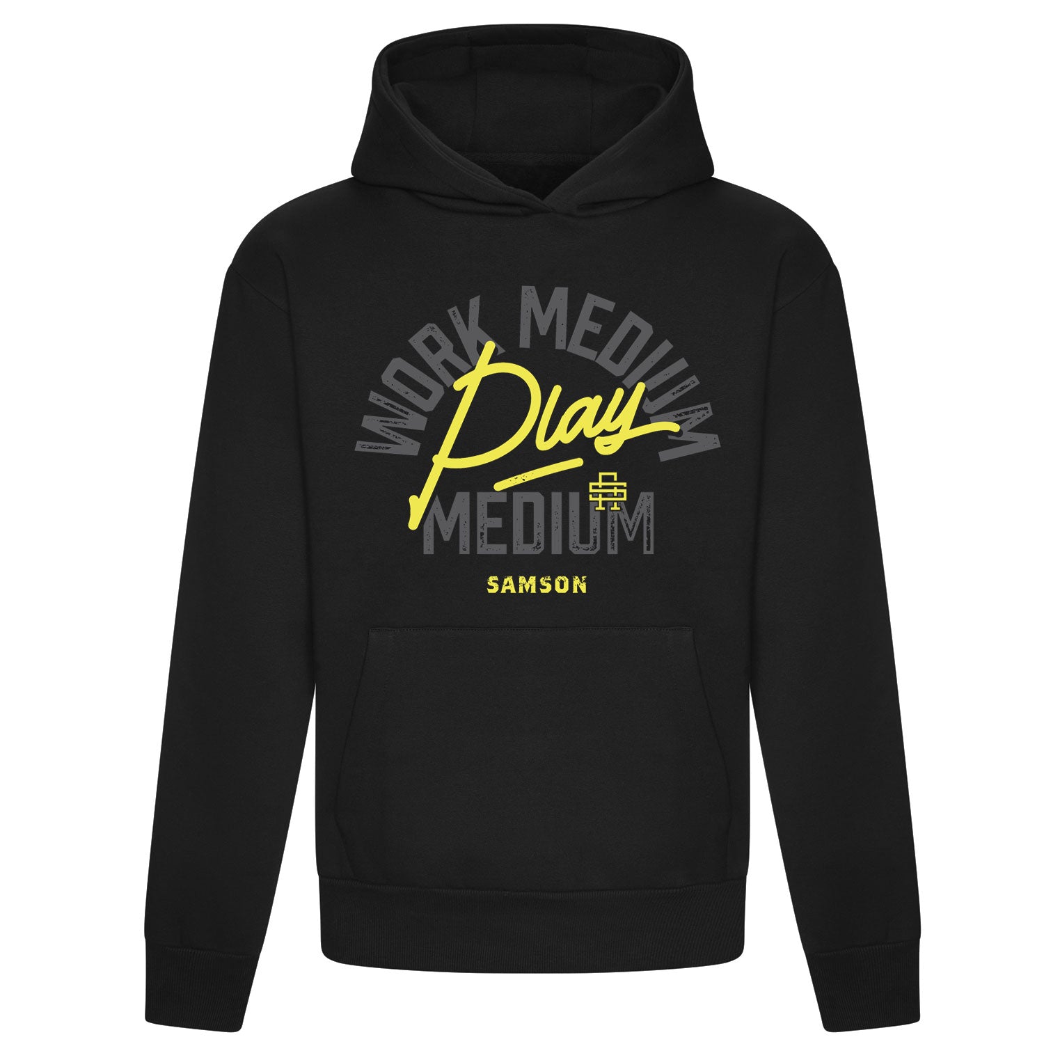 Work Medium Play Medium - Oversized Unisex Pullover Hoodie