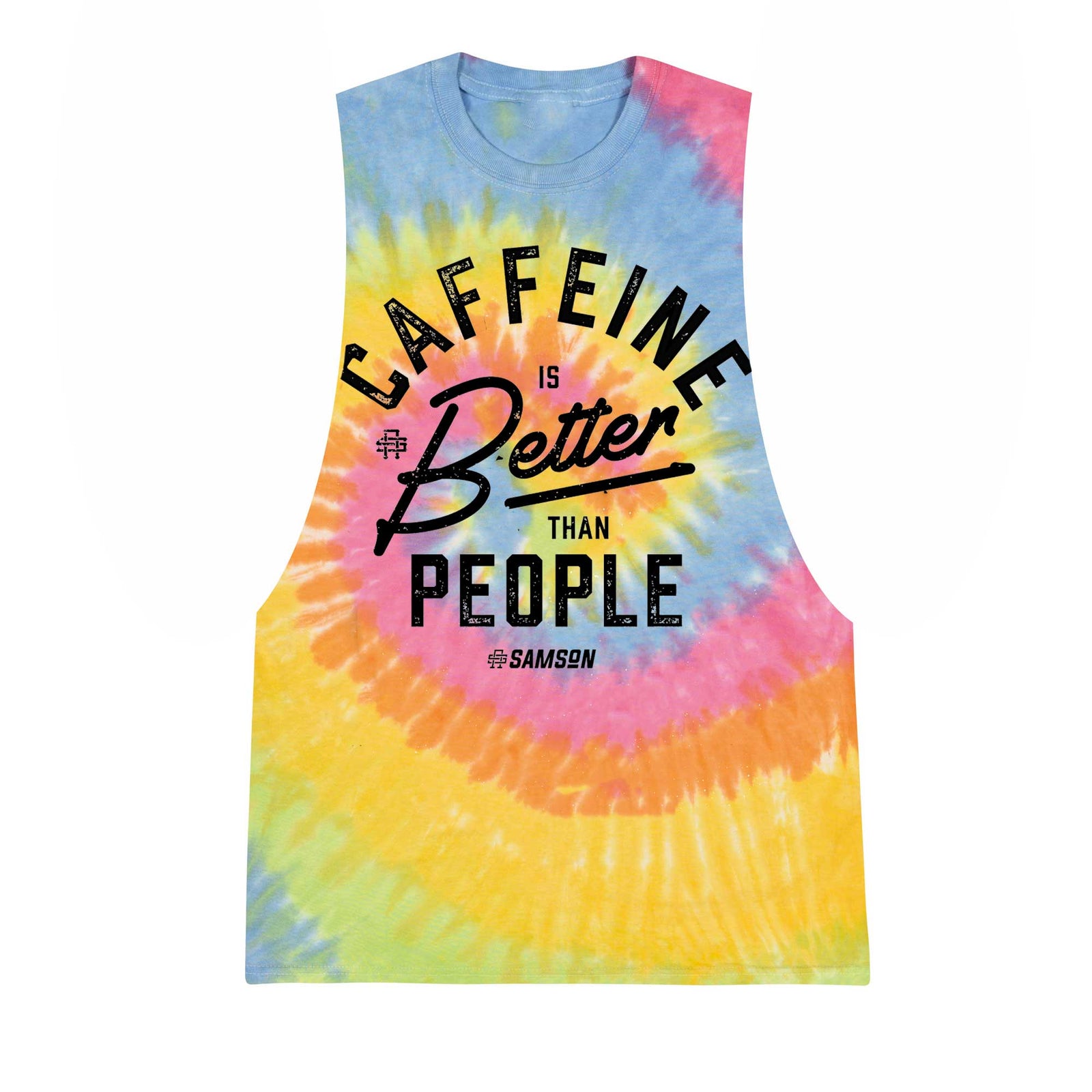 Caffeine Is Better Than People - Tie Dye Mens Tank Top
