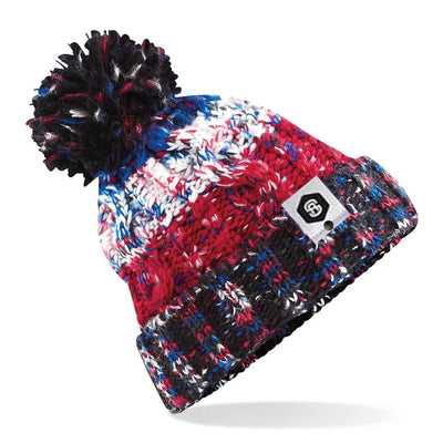 Stripe Pom-Pom Beanie