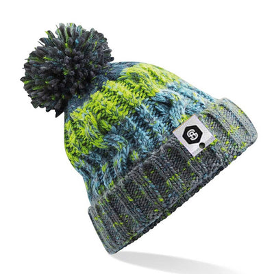 Stripe Pom-Pom Beanie