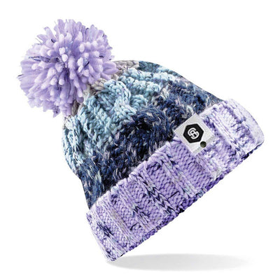Stripe Pom-Pom Beanie