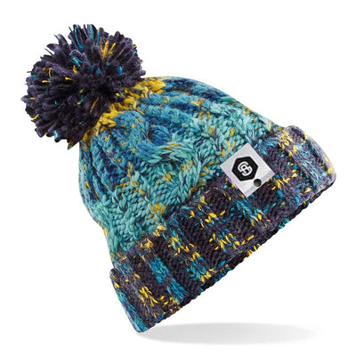 Stripe Pom-Pom Beanie
