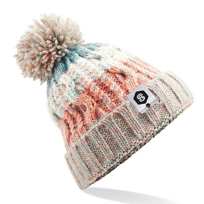 Stripe Pom-Pom Beanie