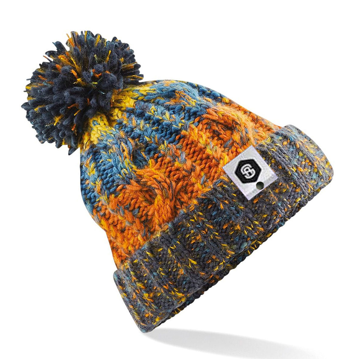 Stripe Pom-Pom Beanie