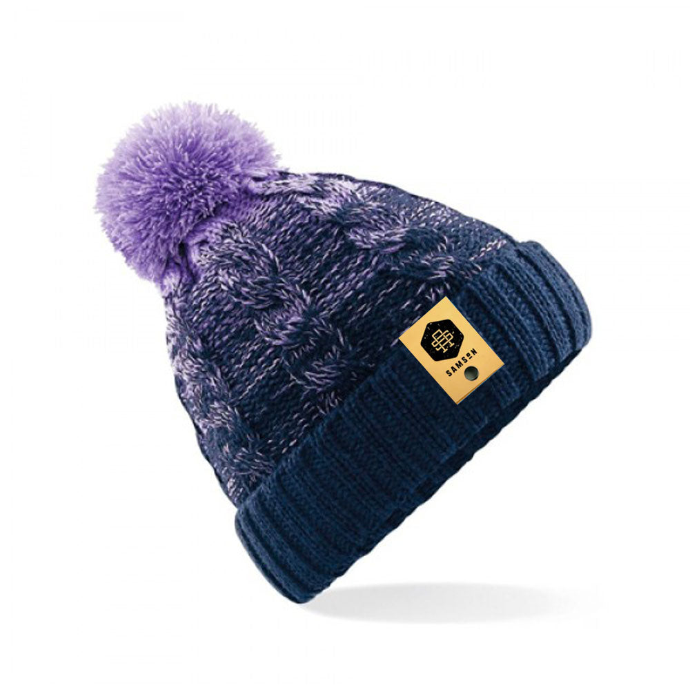 OMBRE BOBBLE HAT - LIGHT BLUE
