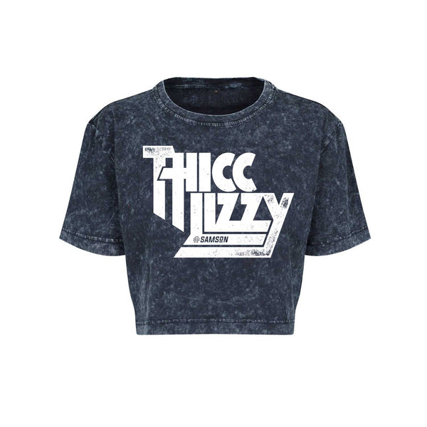 Thicc Lizzy Ladies Cropped Washed Tee Samson Athletics