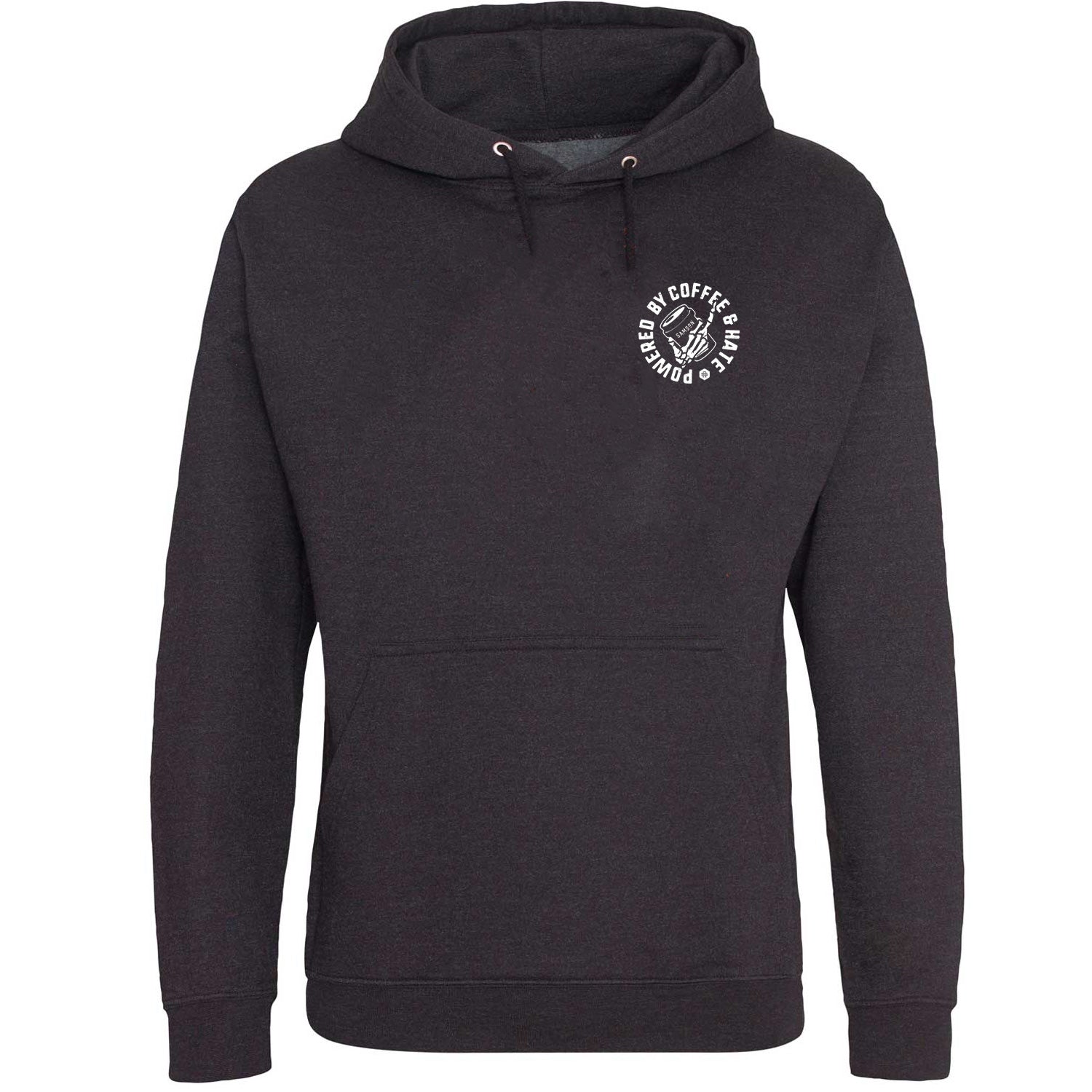 Powered By Coffee And Hate Black - Lightweight Gym Hoodie