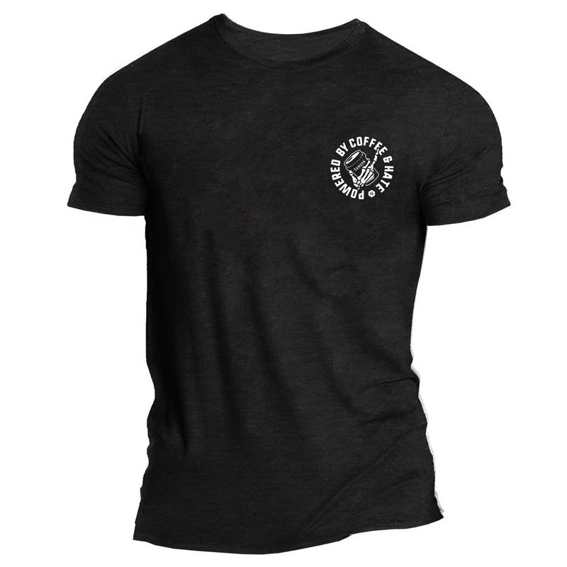 Powered By Coffee And Hate Black Muscle Tee