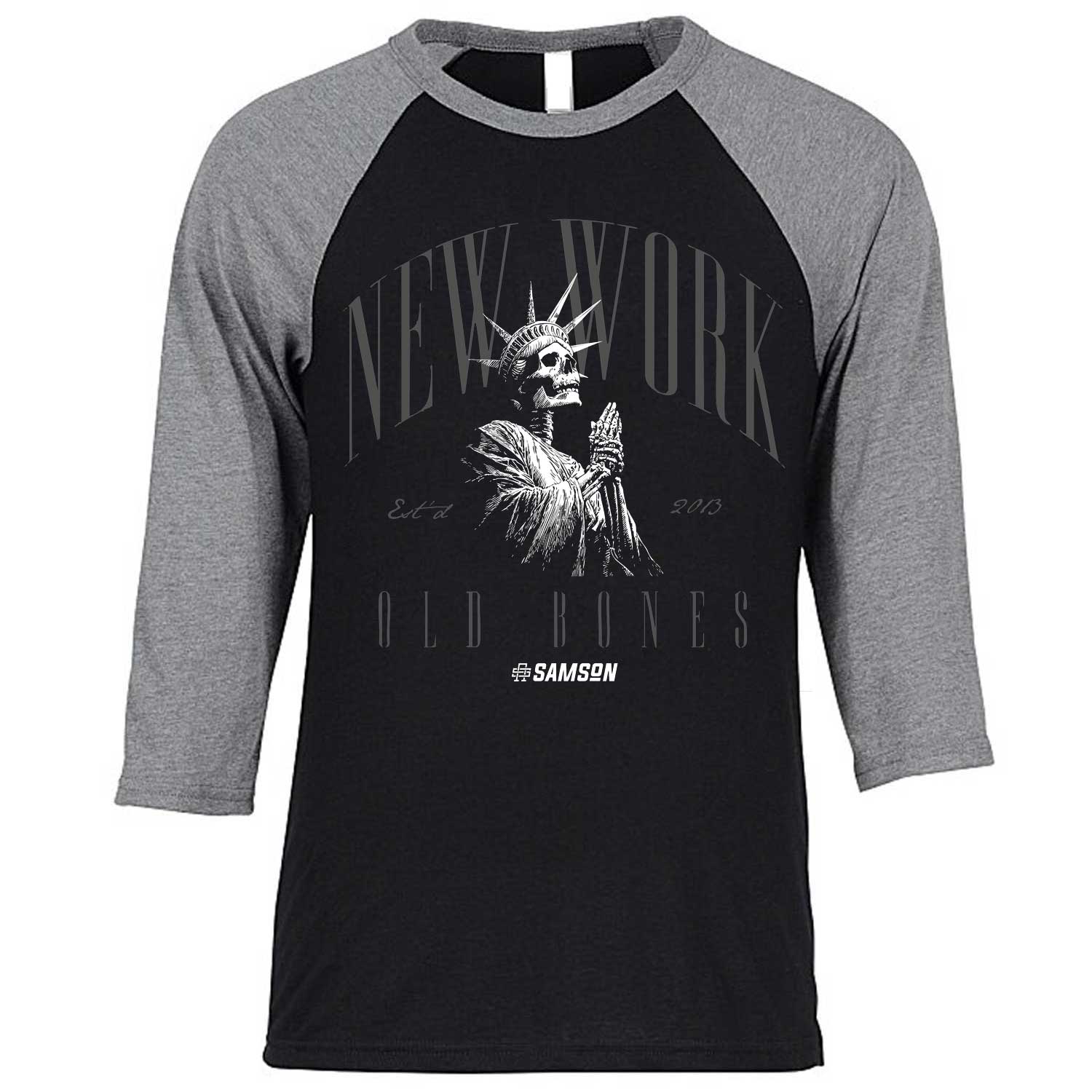 New Work Old Bones - Gym Baseball T-Shirt