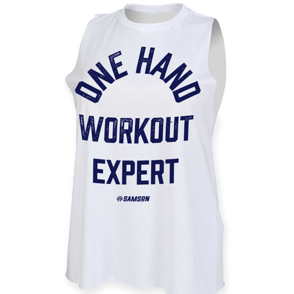 One Hand Workout Expert - Ladies Gym Cut Off Tank Top