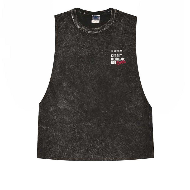 Cut Out DHeads Not Carbs Ladies Washed Cut Off Tank