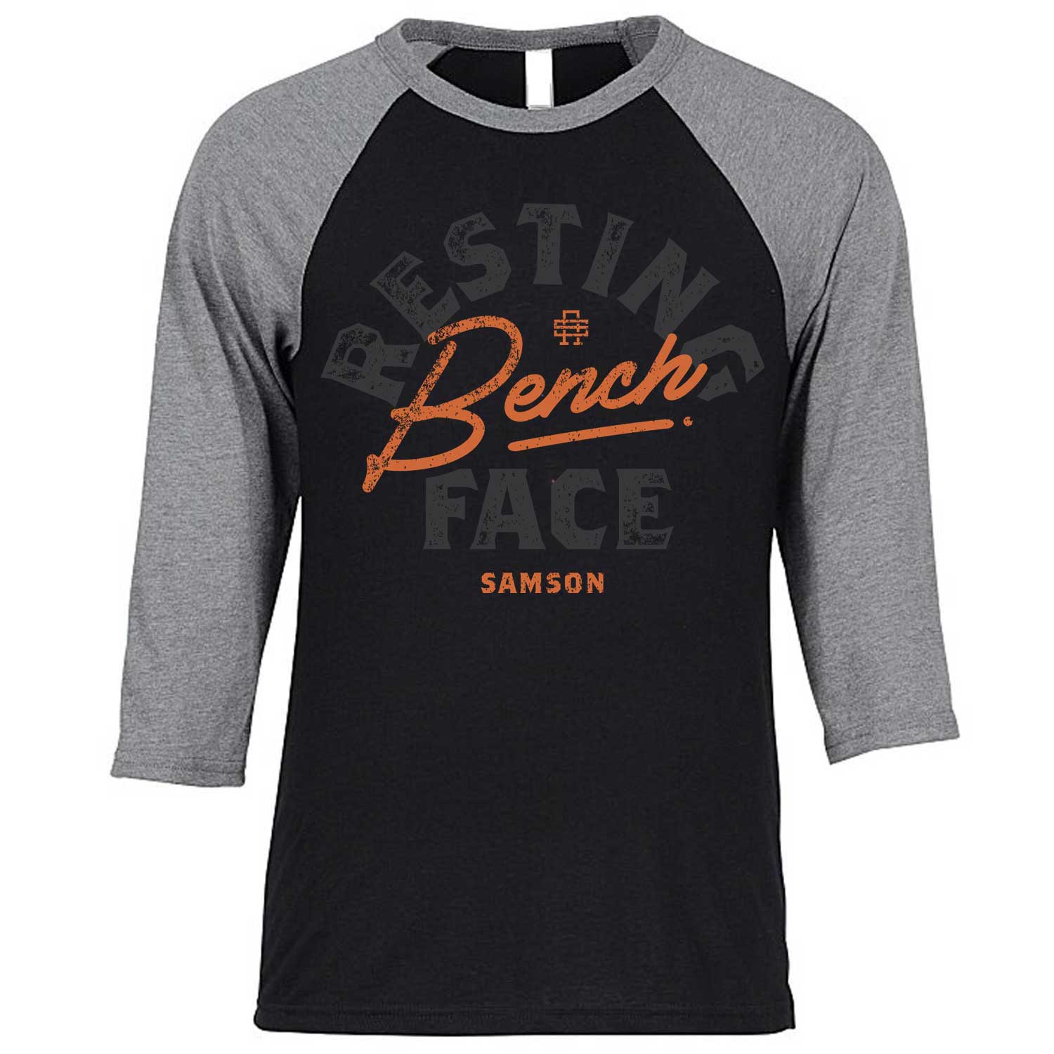 Resting Bench Face - Gym Baseball T-Shirt