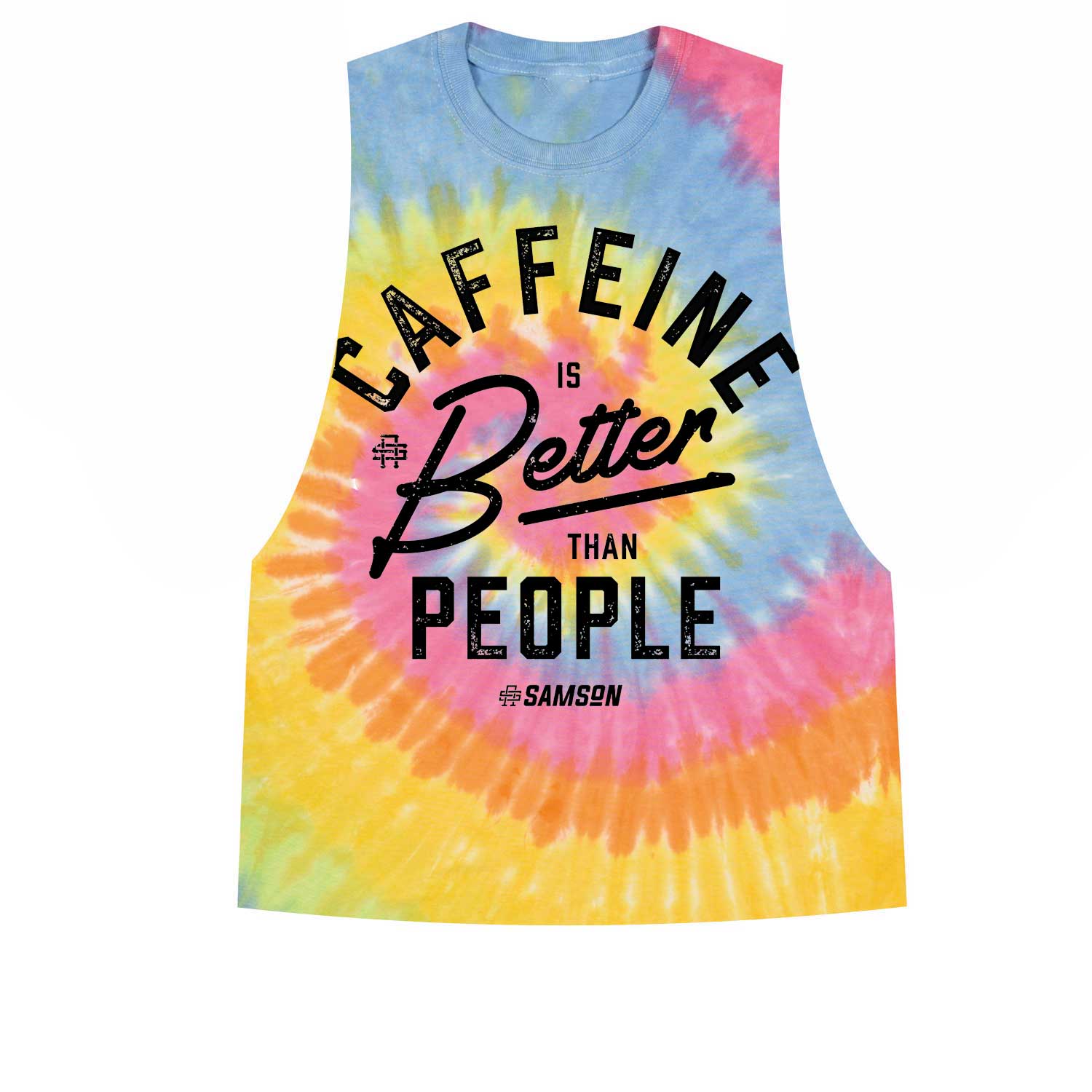 Caffeine Is Better Than People - Tie Dye Ladies Tank Top
