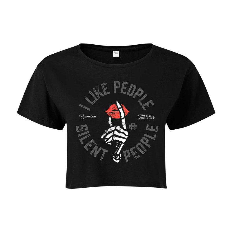 I Like People, Silent People - Ladies Cropped Tee