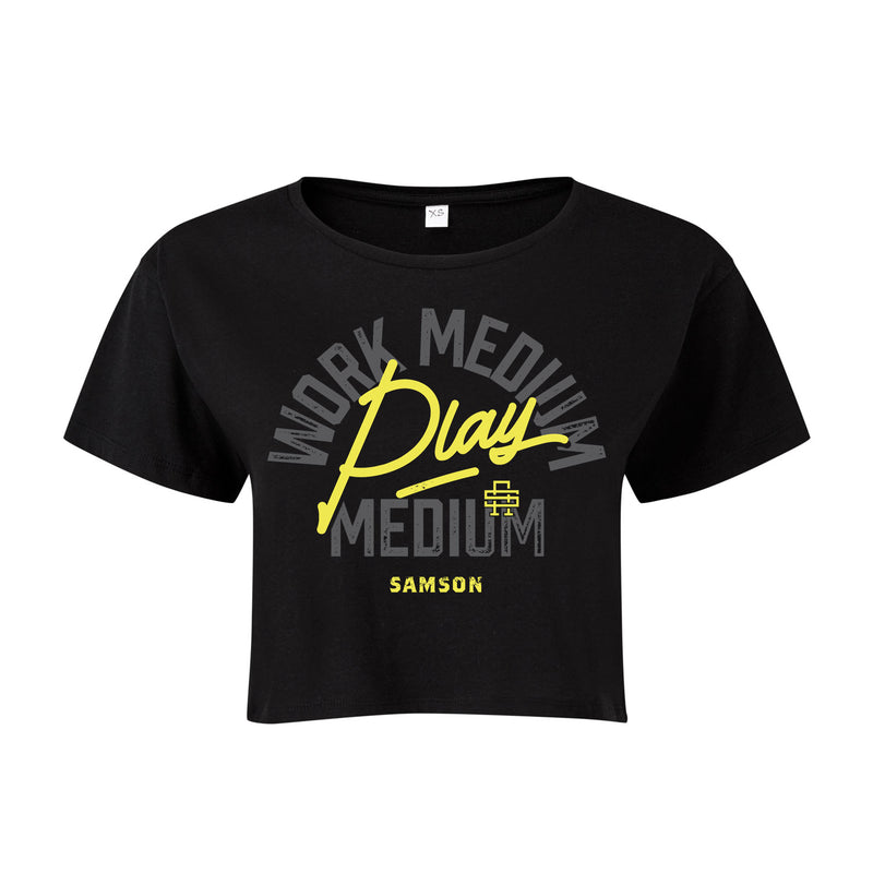 Work Medium Play Medium - Ladies Cropped Tee