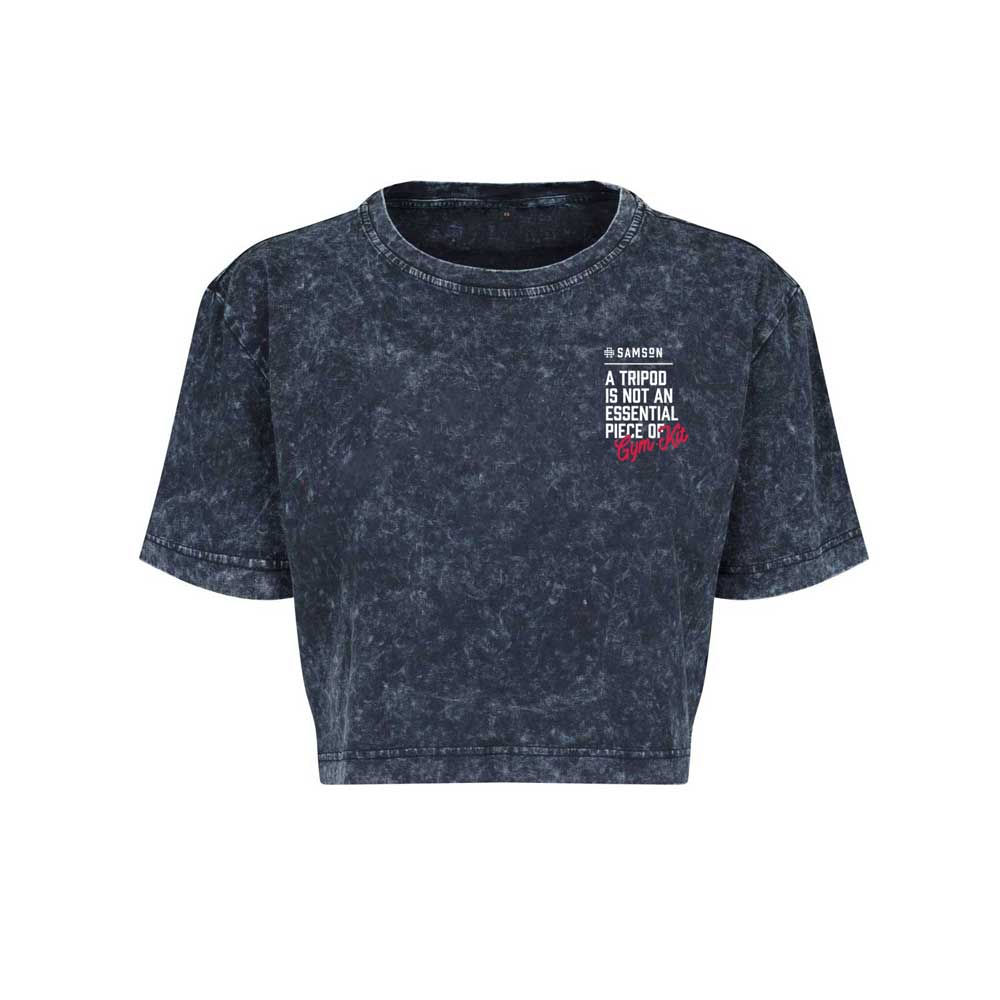 A Tripod Is Not An Essential Piece Of Gym Kit Ladies Cropped Washed Tee