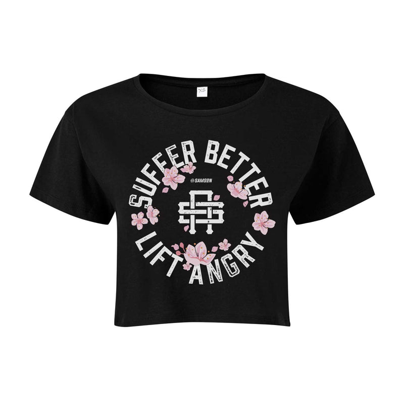 Suffer Better Lift Angry - Ladies Cropped Tee
