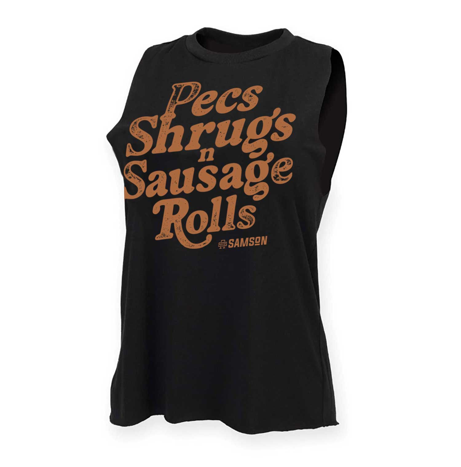 Pecs, Shrugs And Sausage Rolls - Ladies Gym Tank Top