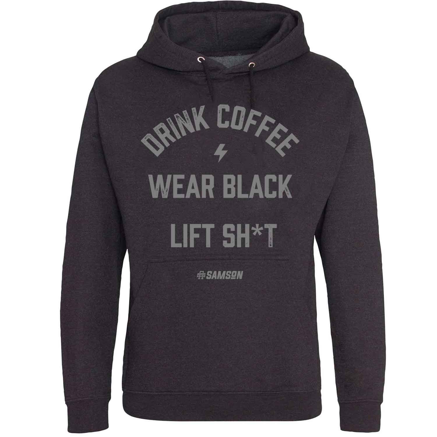Drink Coffee Wear Black Lightweight Gym Hoodie