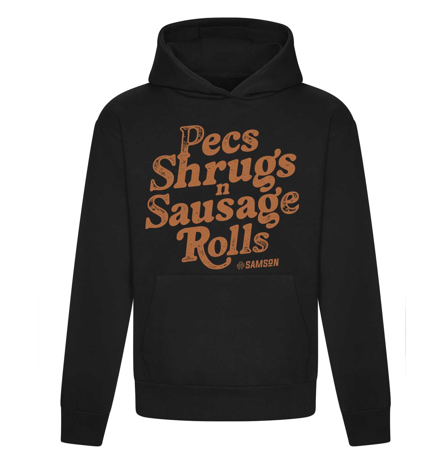 Pecs, Shrugs And Sausage Rolls - Oversized Unisex Pullover Hoodie