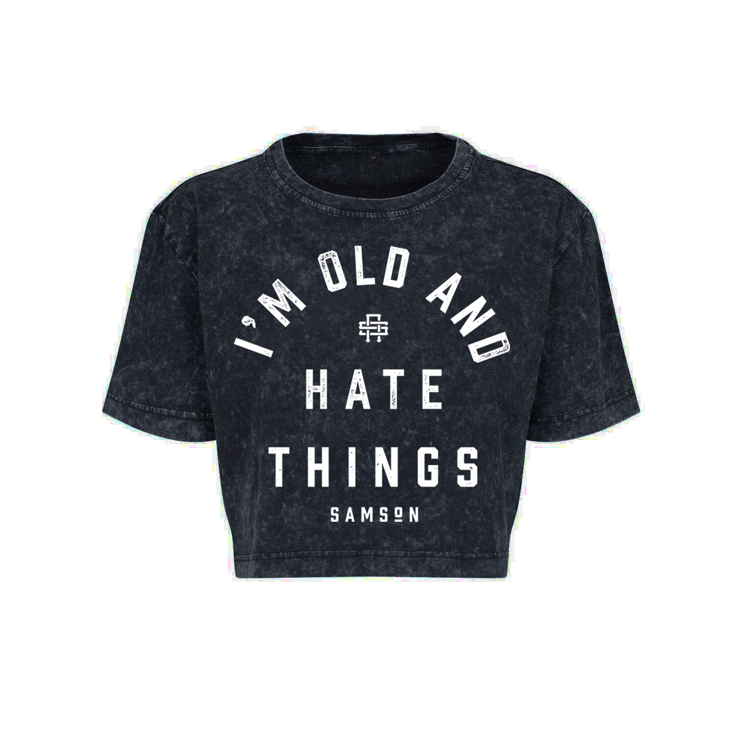 I'm Old And Hate Things - Ladies Cropped Washed Tee