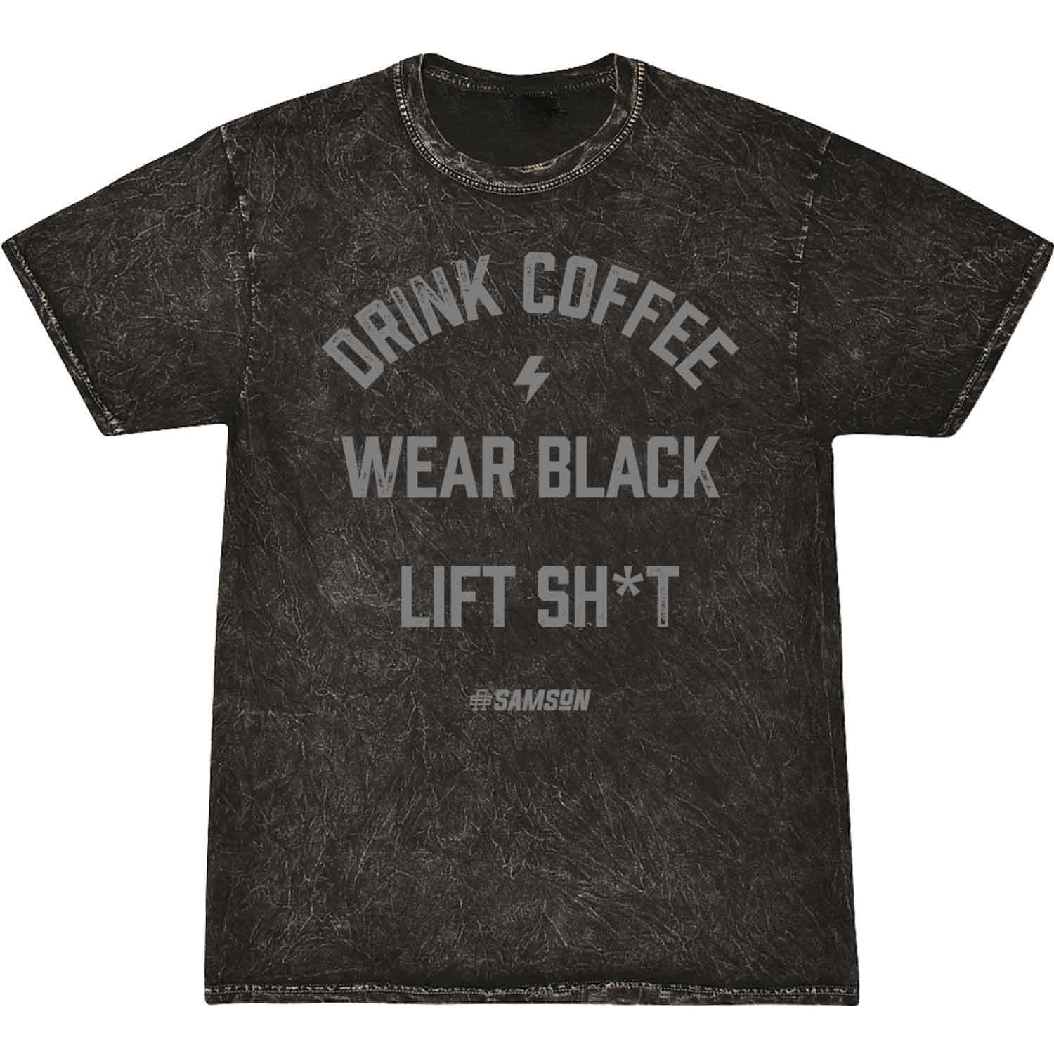 Drink Coffee Wear Black Mens Washed T-Shirt