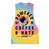 Powered By Coffee and Hate Tie Dye Mens Tank Top