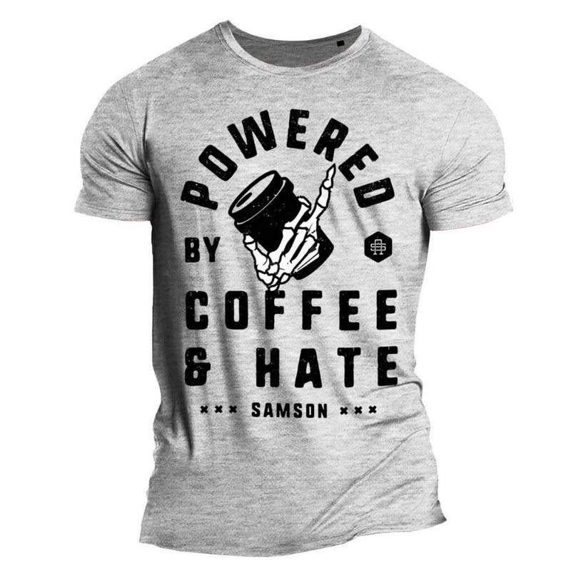 Powered by Coffee & Hate Men's Muscle Fit Gym T-Shirt