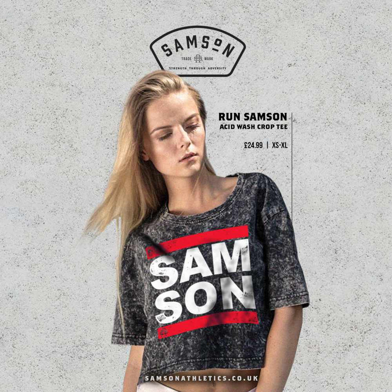Run Samson Ladies Cropped Washed Tee