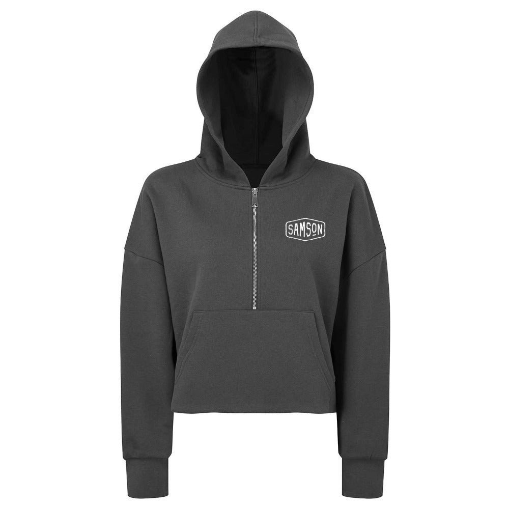 Ladies Cropped Hoodie With Zip