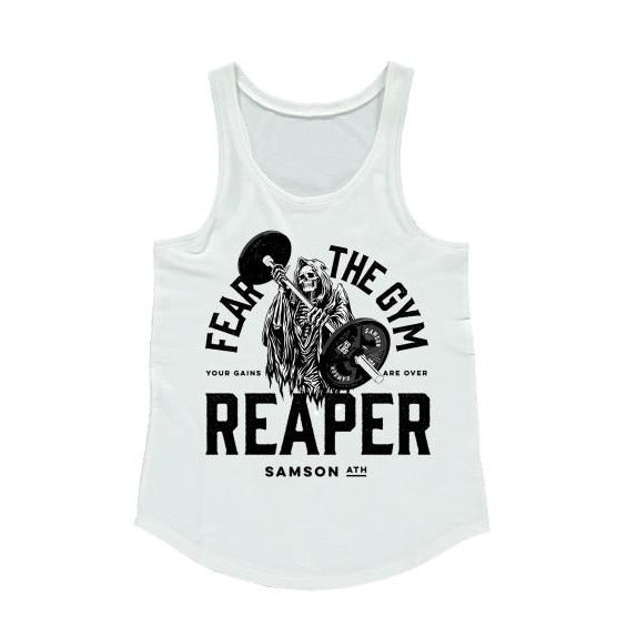 Fear the gym reaper ladies racerback tank samson athletics