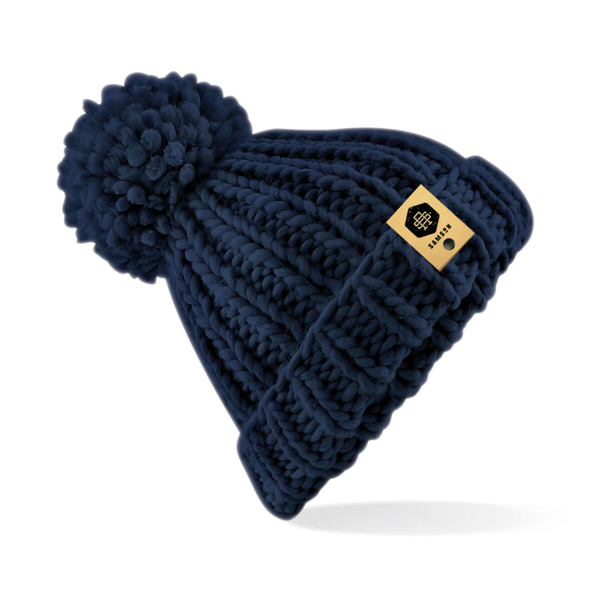 Heavy Knit Pom Pom Beanie