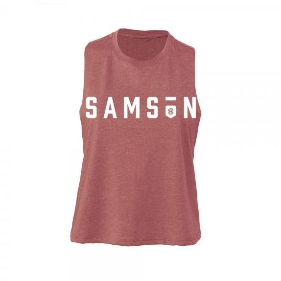 Classic cropped racerback tank mauve samson athletics