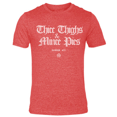 Thicc Thighs & Mince Pies Christmas Gym T-Shirt