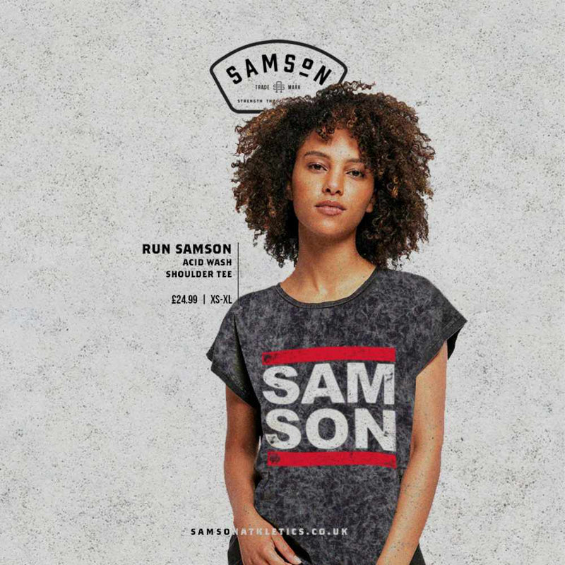 Run Samson Ladies Washed Shoulder Tee