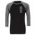 Baseball t-shirt in charcoal grey with deadlift design in shape of coffin. Made by Samson Athletics