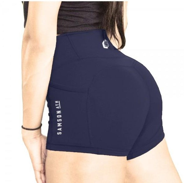 Delilah high waisted booty shorts navy samson athletics