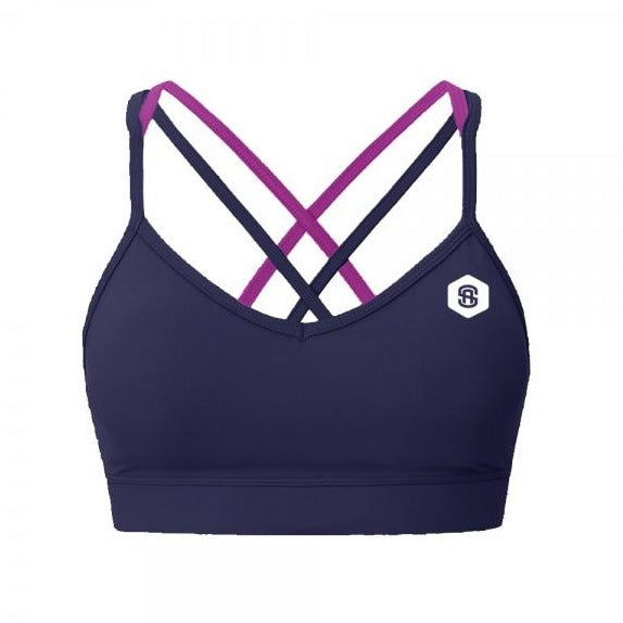 Delilah strappy gym bra navy samson athletics