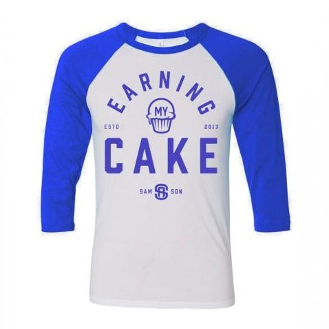 Earning my cake unisex baseball t-shirt samson athletics