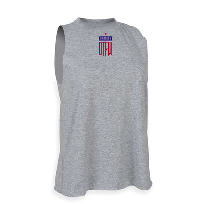 DTFW Retro Ladies Gym Tank Top Grey