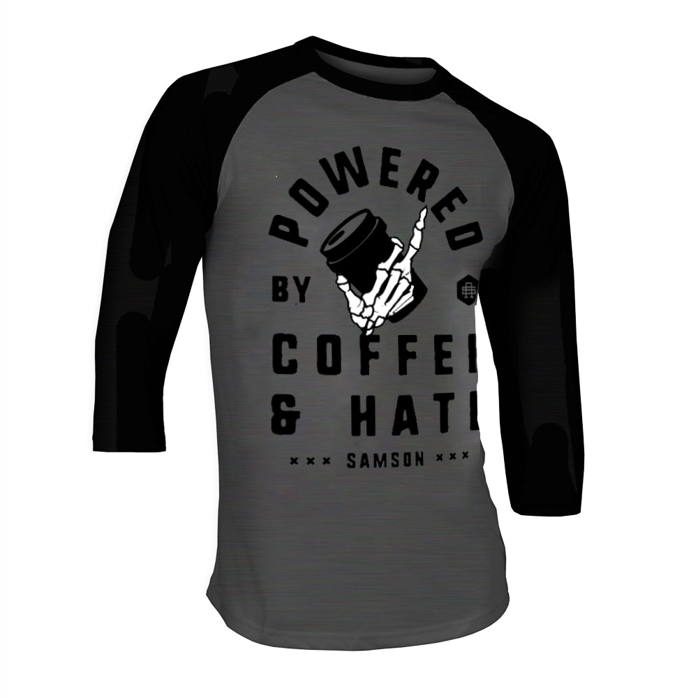 The Upgraded Powered by Coffee & Hate - BASEBALL TEE