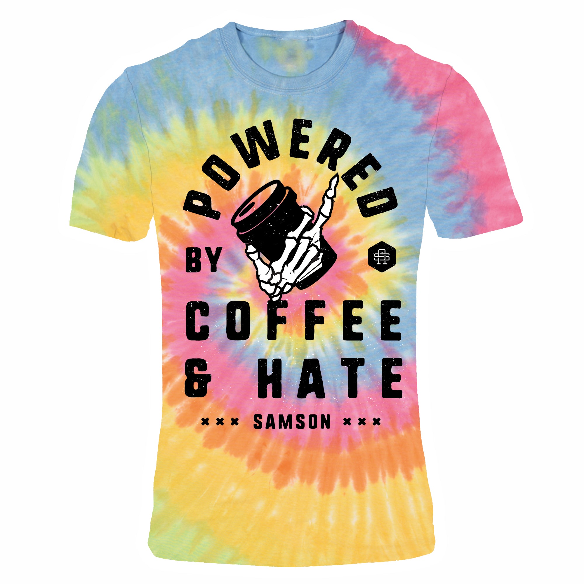 Powered By Coffee and Hate Tie Dye T-Shirt
